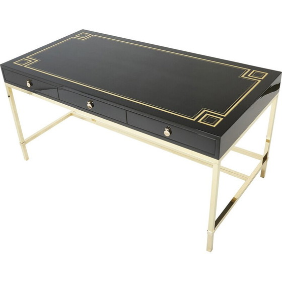 Image 1 of Bureau vintage en laque noire par Guy Lefevre pour Maison Jansen, 1970