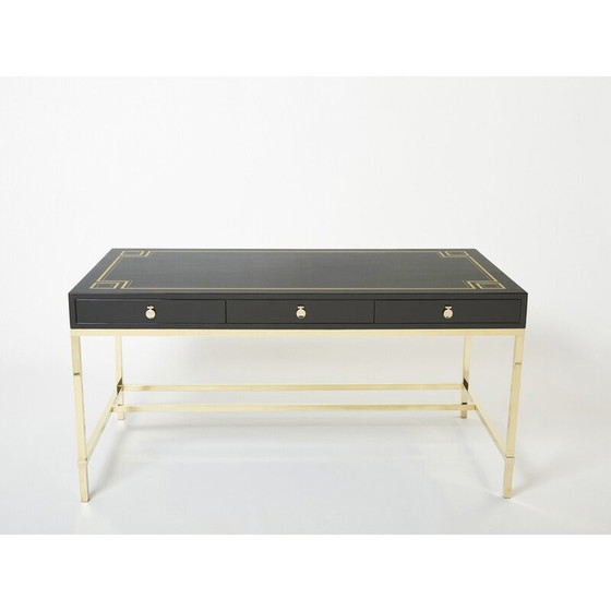Image 1 of Bureau vintage en laque noire par Guy Lefevre pour Maison Jansen, 1970