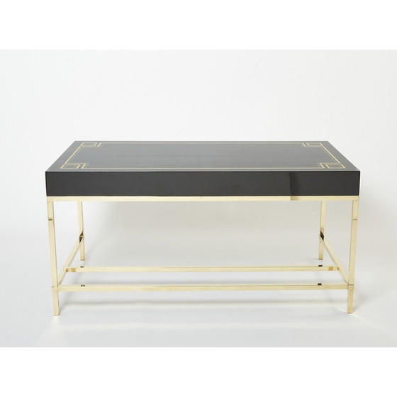 Image 1 of Bureau vintage en laque noire par Guy Lefevre pour Maison Jansen, 1970