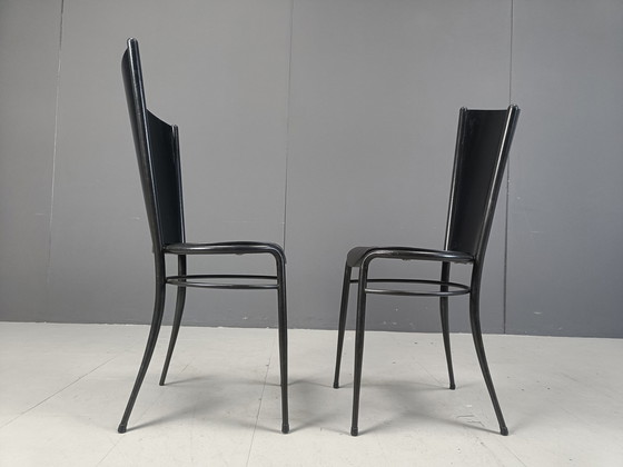 Image 1 of Chaises de salle à manger en bois post-moderne, 1980S - Lot de 4