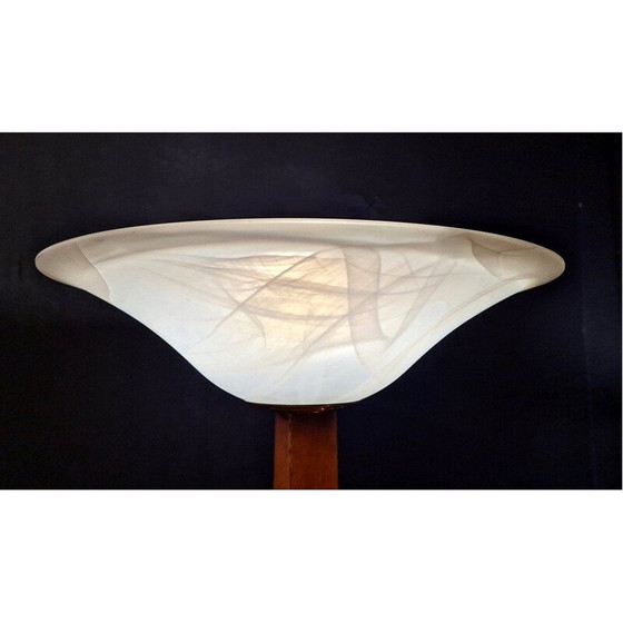 Image 1 of Lampadaire vintage art déco en bois de chêne