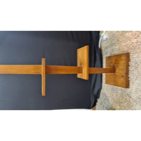 Image 1 of Lampadaire vintage art déco en bois de chêne