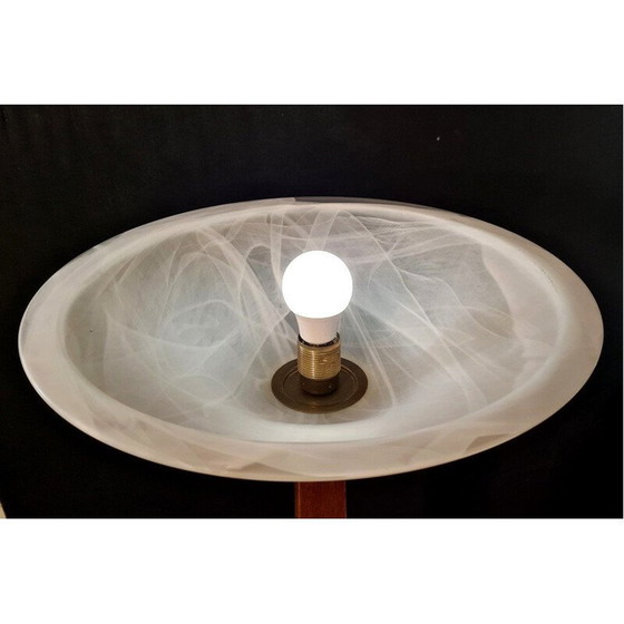 Image 1 of Lampadaire vintage art déco en bois de chêne