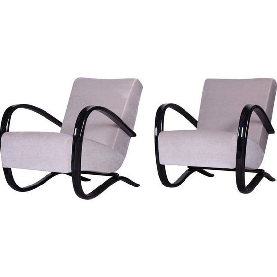Image 1 of Paire de fauteuils gris vintage H-269 par Jindrich Halabala pour Up Zavody, Tchécoslovaquie, années 1930