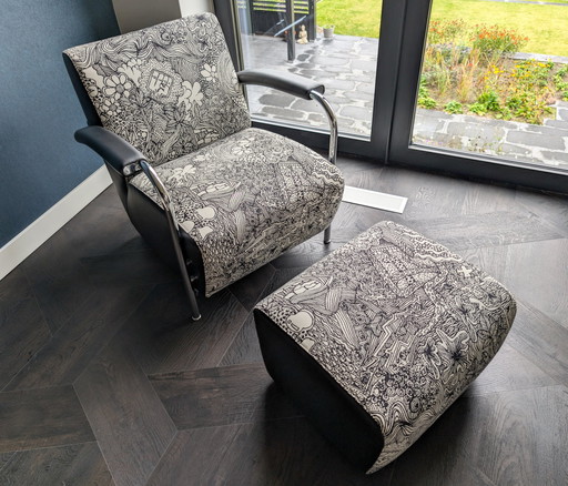 Fauteuil et pouf Leolux Scylla