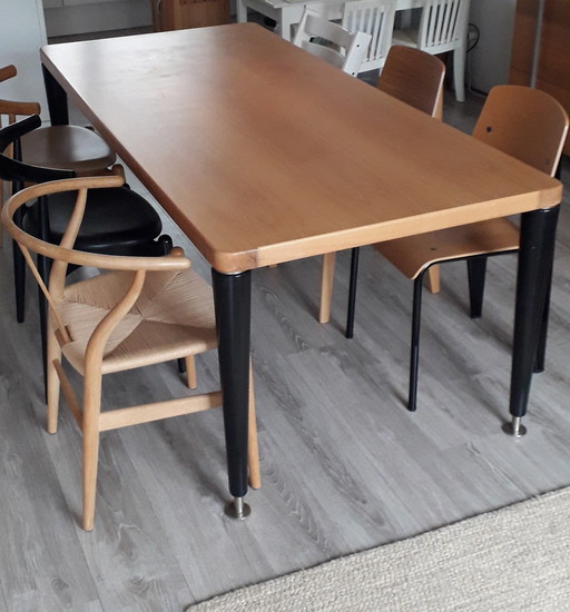 Arco Table à manger Jolis pieds Arnold Merckx Bois de frêne 195 Cm