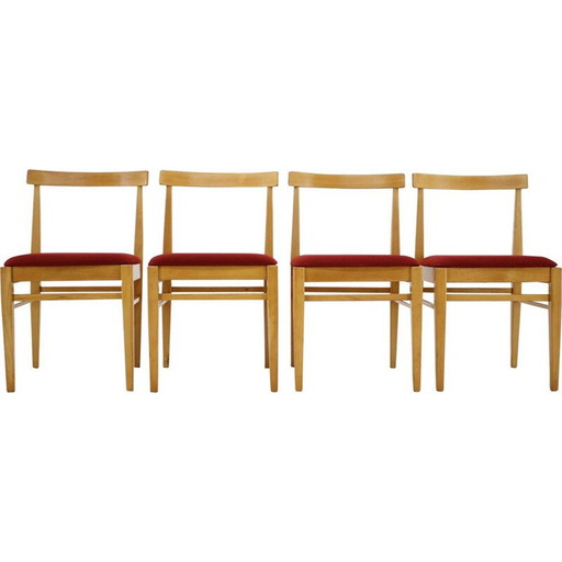 Ensemble vintage de 4 chaises de salle à manger par Thon, 1970