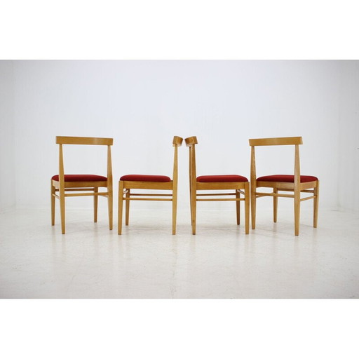 Ensemble vintage de 4 chaises de salle à manger par Thon, 1970