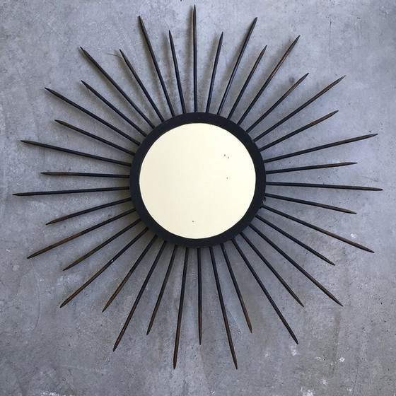 Image 1 of Miroir solaire vintage en métal, années 1950