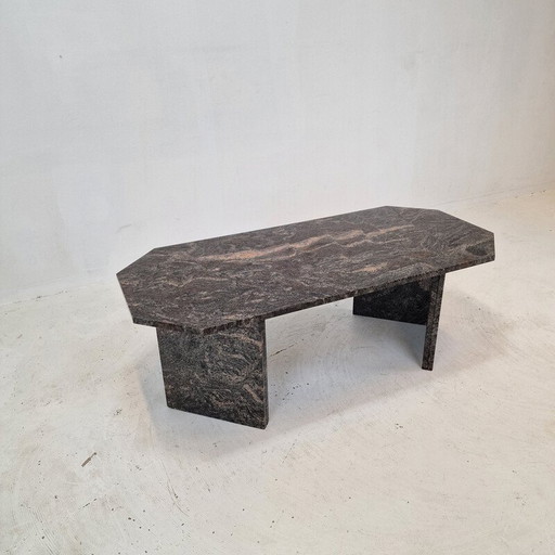 Table basse vintage italienne en granit, années 1980