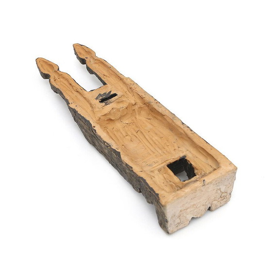 Image 1 of Sculpture vintage en céramique modelée et peinte d'inspiration africaine, 1960