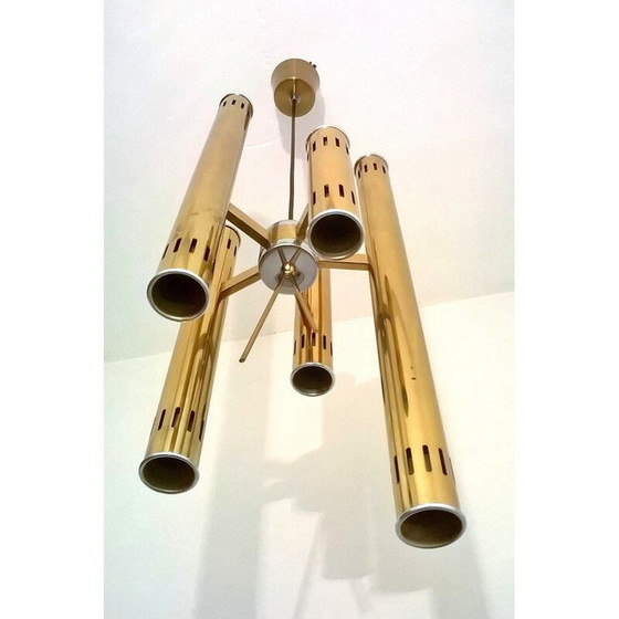 Image 1 of Suspension vintage en laiton par Oscar Torlasco - 1970