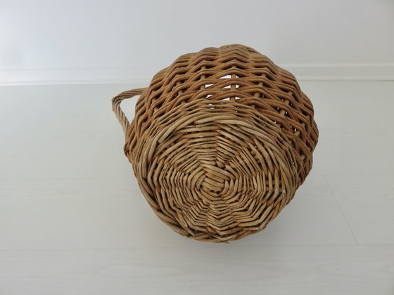 Image 1 of Grand Vase En Rotin En Forme De Pichet, France, 1970