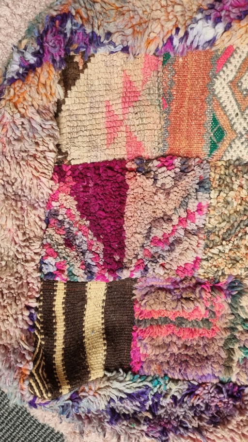 Pouf berbère en patchwork, coussin de siège marocain