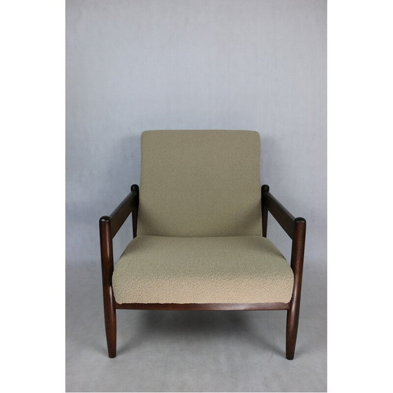 Image 1 of Fauteuil vintage en bouclé beige