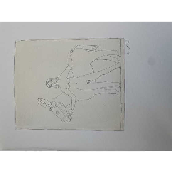 Image 1 of Peinture vintage "l'âne" sur papier de François Xavier Lalanne, 2002s