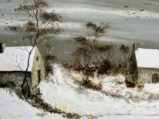 Image 1 of Lithographie Fabrice - Paysage d'hiver