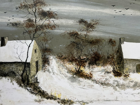 Image 1 of Lithographie Fabrice - Paysage d'hiver