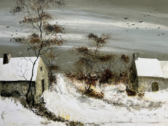 Image 1 of Lithographie Fabrice - Paysage d'hiver