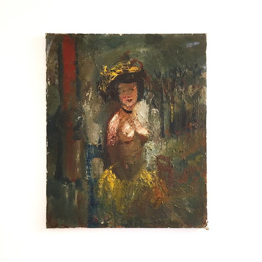 Peinture à l'huile vintage de Fernand Labat, France