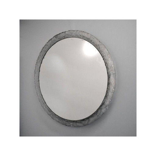 Miroir rond vintage en résine lucite par Ed, 1960