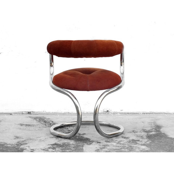 Image 1 of Ensemble de 4 fauteuils en cuir vintage par Rudi Bonzanini pour Tecnosalotto Mantova, Italie 1970