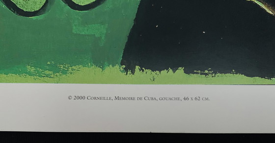 Image 1 of Lithographie couleur offset autorisée, signée, de haute qualité, à tirage limité : "Memoire De Cuba, Red Bird, 2000".