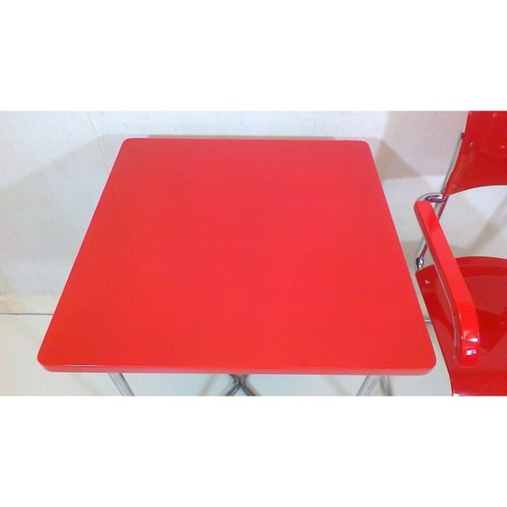 Image 1 of Ensemble de bureau vintage rouge peint avec du vernis durci závody par Robert Slezák, 1930