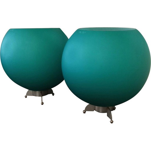 Paire de lampes vintage De Majo en verre de Murano, 1970-1980