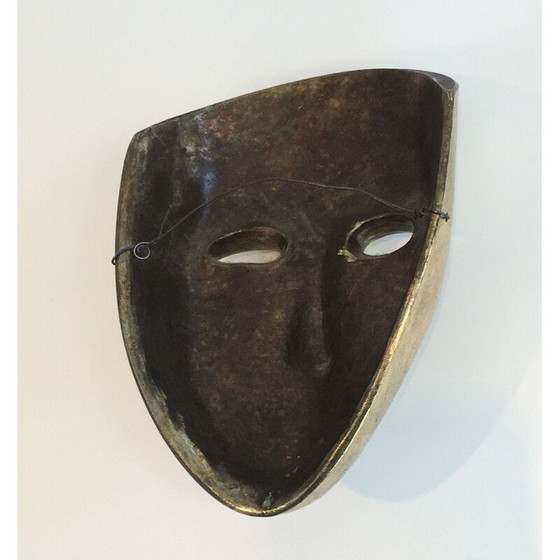 Image 1 of Masque vintage en céramique dorée, Portugal 1970