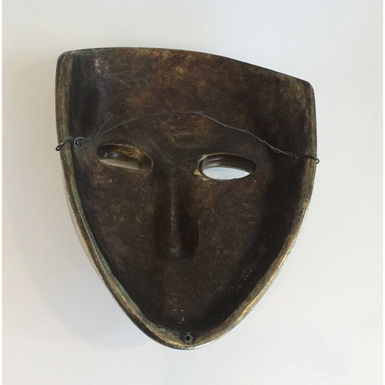 Image 1 of Masque vintage en céramique dorée, Portugal 1970