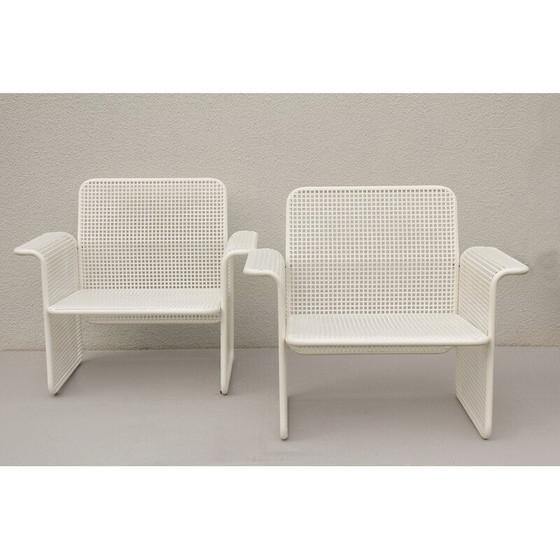 Image 1 of Paire de fauteuils vintage en métal perforé par Talin Vincenza, 1982