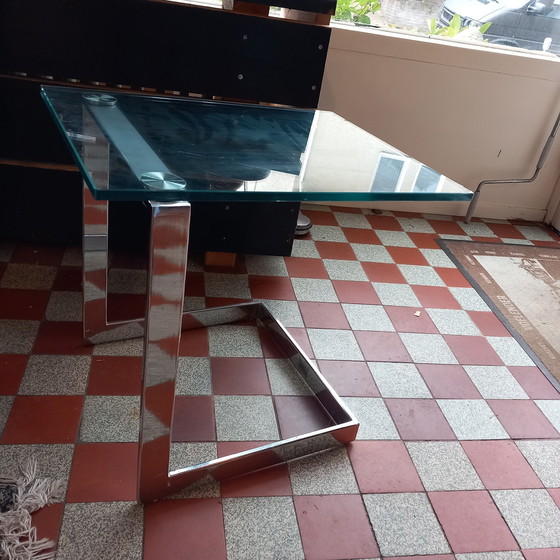Image 1 of Table d'appoint en verre Gebra au design vintage.