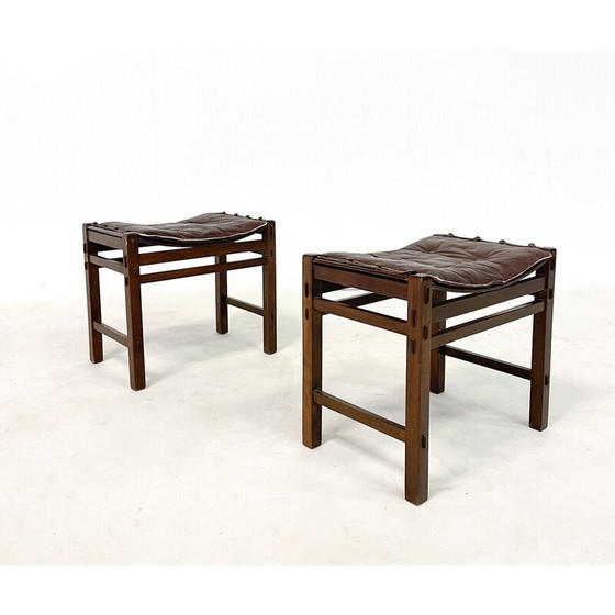 Image 1 of Paire de tabourets du milieu du siècle par Giuseppe Rivadossi, Italie, années 1980
