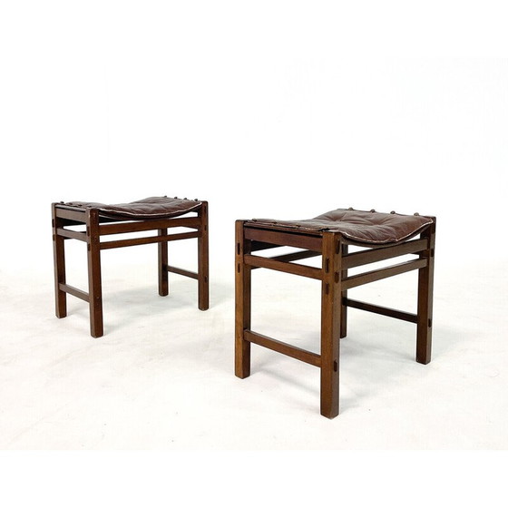 Image 1 of Paire de tabourets du milieu du siècle par Giuseppe Rivadossi, Italie, années 1980