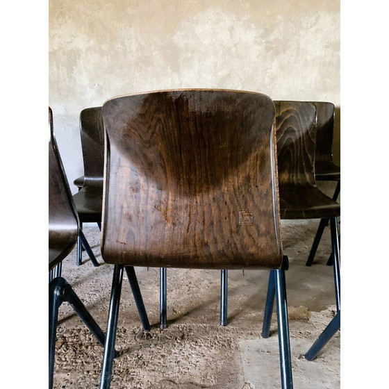 Image 1 of Ensemble de 12 chaises vintage modèle S30 en métal et bois pressé par Galvanitas pour Pagholz et Thurop SA