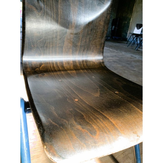 Image 1 of Ensemble de 12 chaises vintage modèle S30 en métal et bois pressé par Galvanitas pour Pagholz et Thurop SA