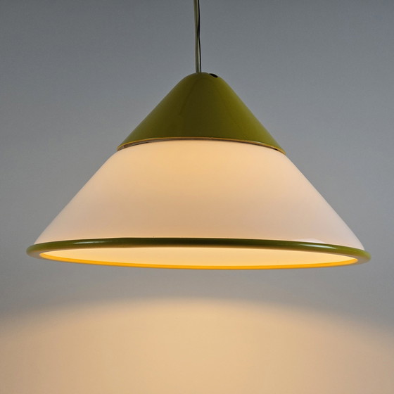 Image 1 of Rare lampe pendante Fabbian en verre - Suspension conique - Italie, 1980S.