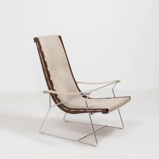 Fauteuil vintage J.J en cuir crème par Antonio Citterio pour B&B Italia 2012