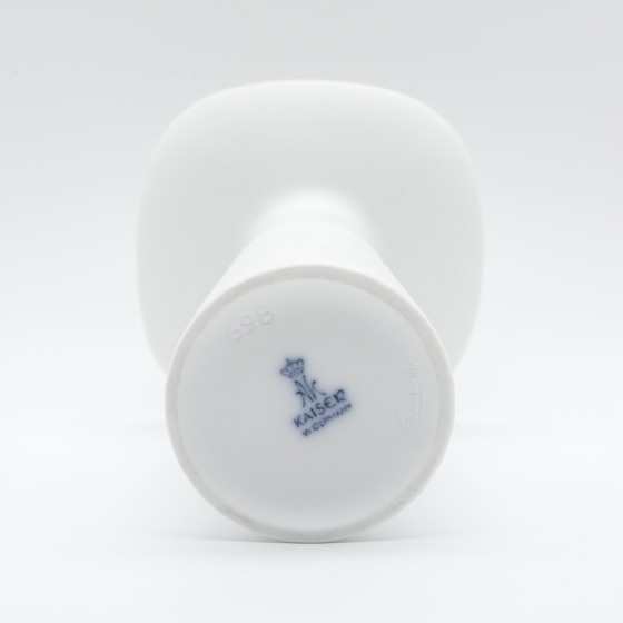 Image 1 of Rare Manfred Frey Ak Kaiser Bisque Porcelaine Nature Relief Op Art Vase Duo Mcm