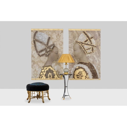 Peinture vintage représentant une femme noble, France