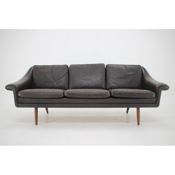 Image 1 of Canapé vintage 3 places en cuir, Danemark 1960