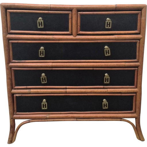Commode vintage en bambou, 1970