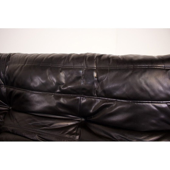 Image 1 of Ensemble de salon Togo en cuir noir pour Ligne Roset, 1970