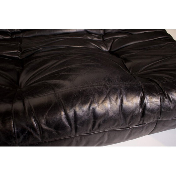 Image 1 of Ensemble de salon Togo en cuir noir pour Ligne Roset, 1970