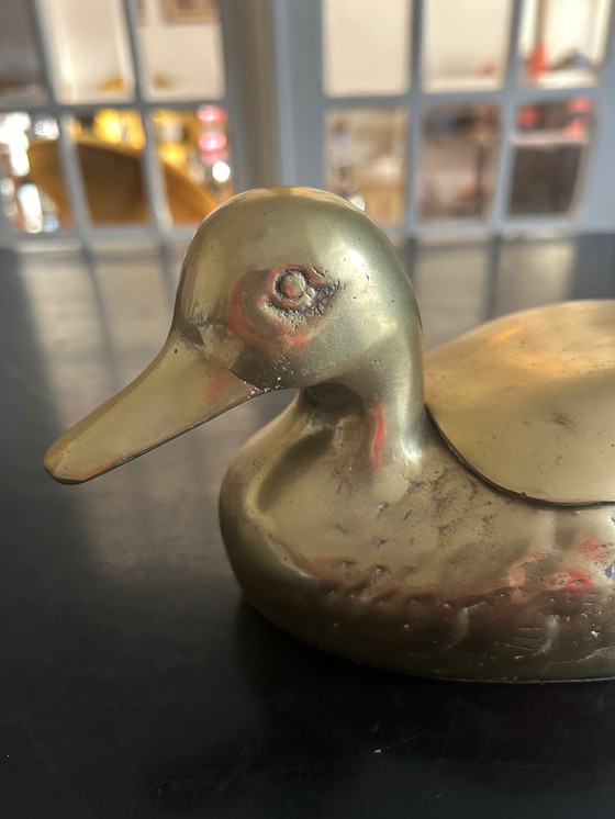 Image 1 of Boîte En Laiton Canard Vintage