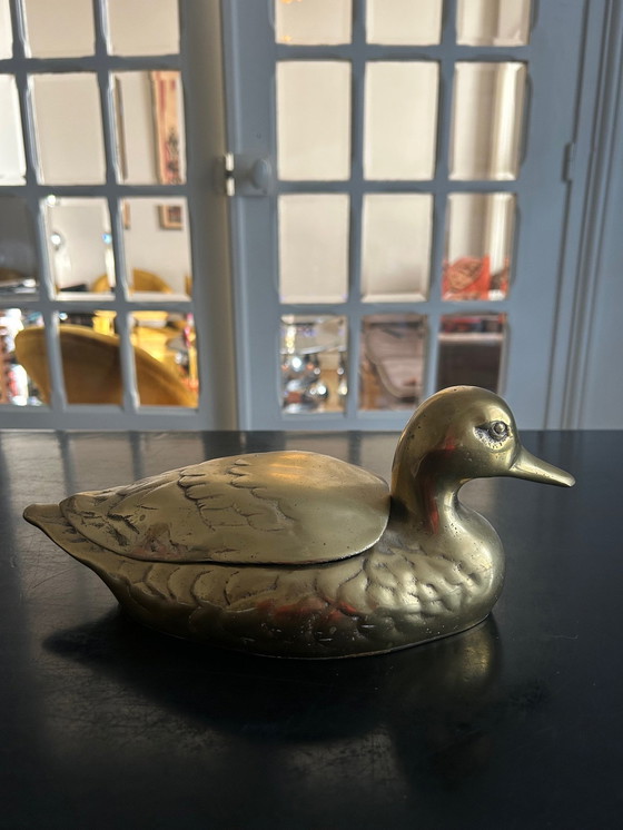 Image 1 of Boîte En Laiton Canard Vintage