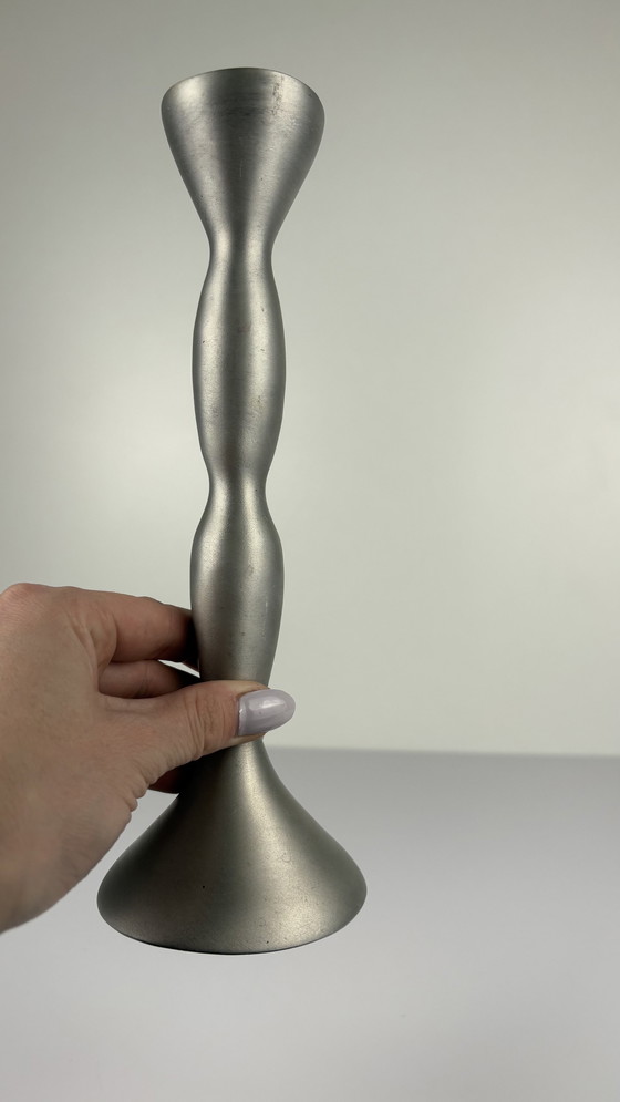 Image 1 of Chandelier boule en aluminium mat de l'ère spatiale Gris argent