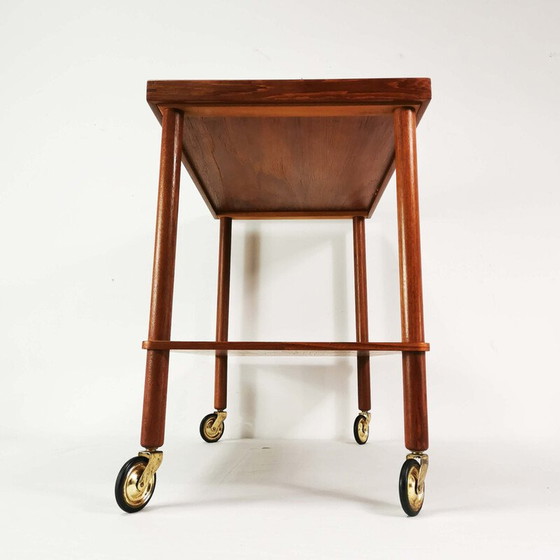 Image 1 of Table de bar mobile vintage en teck et céramique, Danemark 1960