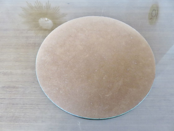 Image 1 of Ancien Grand Miroir Rond, À Poser, Biseauté